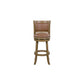 Haley 26 Inch Swivel Counter Height Chair Chestnut Brown Wood Faux Leather By Casagear Home BM316531