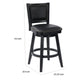 Kera Swivel Barstool Chair Black Wood Faux Leather Nailhead Trim By Casagear Home BM316532