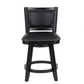 Kera Swivel Counter Height Stool Chair Black Wood Nailhead Faux Leather By Casagear Home BM316533