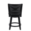 Kera Swivel Counter Height Stool Chair Black Wood Nailhead Faux Leather By Casagear Home BM316533