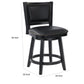 Kera Swivel Counter Height Stool Chair Black Wood Nailhead Faux Leather By Casagear Home BM316533