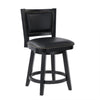 Kera Swivel Counter Height Stool Chair Black Wood Nailhead Faux Leather By Casagear Home BM316533