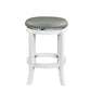 Ovi 25 Inch Backless Swivel Counter Stool Gray Faux Leather Nailhead Trim By Casagear Home BM316535