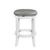 Ovi 25 Inch Backless Swivel Counter Stool Gray Faux Leather Nailhead Trim By Casagear Home BM316535