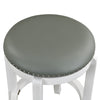 Ovi 25 Inch Backless Swivel Counter Stool Gray Faux Leather Nailhead Trim By Casagear Home BM316535