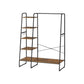 63 Inch Garment Hanging Rack 5 Tier Storage 6 Side Hooks Black Brown By Casagear Home BM316537