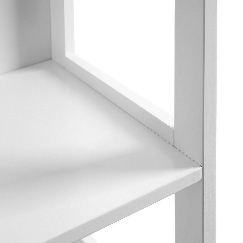 56 Inch Floor Cabinet Bookcase with Shelves 2 Drawers Modern White Finish By Casagear Home BM316538