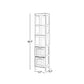 56 Inch Floor Cabinet Bookcase with Shelves 2 Drawers Modern White Finish By Casagear Home BM316538