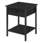 22 Inch Side End Table 2 Adjustable Mesh Shelves Square Top Black Gray By Casagear Home BM316546