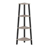 49 Inch Corner Ladder Shelves 4 Tiers Black Metal Frame Greige Finish By Casagear Home BM316547