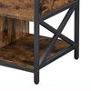 19-24 Inch Lift Top Coffee Table Hidden and Open Storage Rustic Brown Black By Casagear Home BM316549