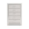 51 Inch Tall Dresser Chest 5 Drawers Wood with Pearlized Finish White By Casagear Home BM316571