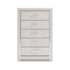 51 Inch Tall Dresser Chest 5 Drawers Wood with Pearlized Finish White By Casagear Home BM316571