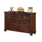 Ava 59 Inch Wide Dresser Chest 7 Drawers Antique Brass Handles Brown By Casagear Home BM316572