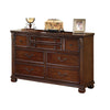 Ava 59 Inch Wide Dresser Chest 7 Drawers Antique Brass Handles Brown By Casagear Home BM316572