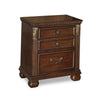 Ava 28 Inch Nightstand 2 Modern Drawers Antique Brass Handles Brown By Casagear Home BM316574