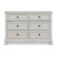 Lea 54 Inch Wide Dresser Chest 6 Gliding Drawers Wooden Bun Feet White By Casagear Home BM316577