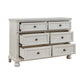 Lea 54 Inch Wide Dresser Chest 6 Gliding Drawers Wooden Bun Feet White By Casagear Home BM316577