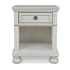 Lea 27 Inch Nightstand Single Drawer Traditional Style Open Cubby White By Casagear Home BM316581