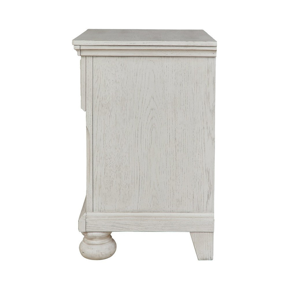 Lea 27 Inch Nightstand Single Drawer Traditional Style Open Cubby White By Casagear Home BM316581