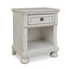 Lea 27 Inch Nightstand Single Drawer Traditional Style Open Cubby White By Casagear Home BM316581