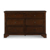 Ada 64 Inch Wide Dresser Chest 6 Gliding Drawers Dark Brown Exterior By Casagear Home BM316582