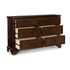 Ada 64 Inch Wide Dresser Chest 6 Gliding Drawers Dark Brown Exterior By Casagear Home BM316582