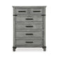 Zac 57 Inch Tall Dresser Chest 5 Drawers Metal Accents Light Gray By Casagear Home BM316584