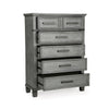 Zac 57 Inch Tall Dresser Chest 5 Drawers Metal Accents Light Gray By Casagear Home BM316584