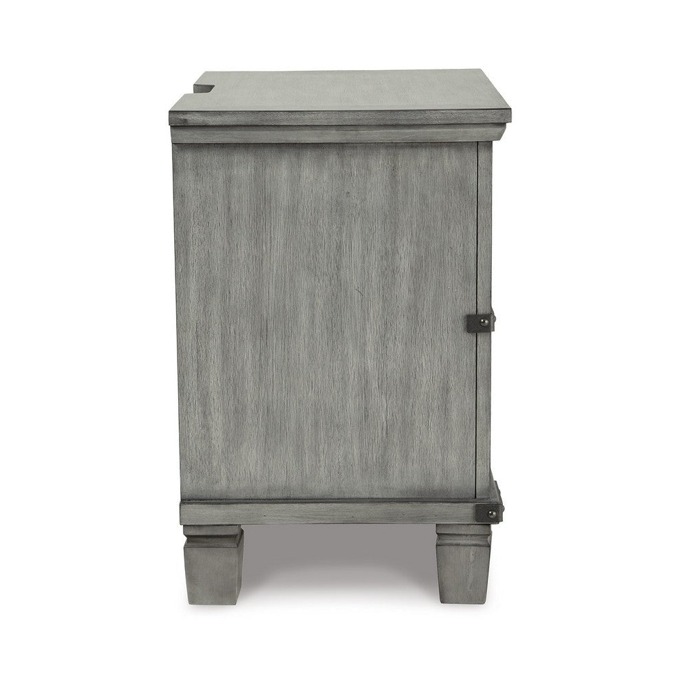 Zac 57 Inch Nightstand 6 Drawers Contemporary Metal Accents Light Gray By Casagear Home BM316585