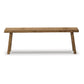 Ira 52 Inch Accent Bench Sleek Angled Legs Natural Light Brown Finish By Casagear Home BM316591