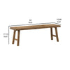 Ira 52 Inch Accent Bench Sleek Angled Legs Natural Light Brown Finish By Casagear Home BM316591