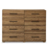 Ira 55 Inch Wide Dresser Chest Wooden Frame 8 Gliding Drawers Brown By Casagear Home BM316592