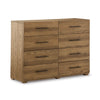 Ira 55 Inch Wide Dresser Chest Wooden Frame 8 Gliding Drawers Brown By Casagear Home BM316592