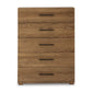 Ira 52 Inch Tall Dresser Chest Wooden Frame 5 Gliding Drawers Brown By Casagear Home BM316593