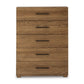 Ira 52 Inch Tall Dresser Chest Wooden Frame 5 Gliding Drawers Brown By Casagear Home BM316593