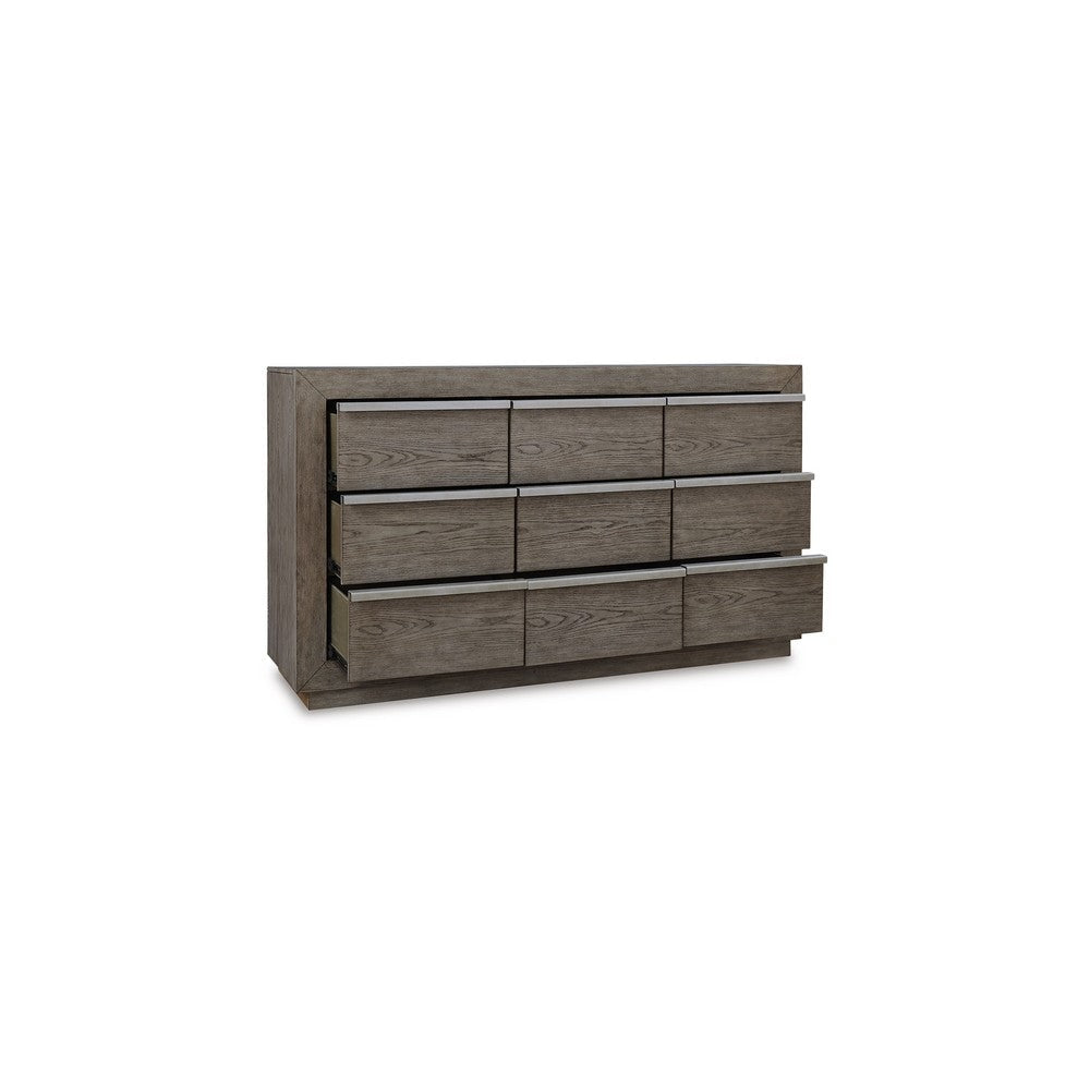 Erica 72 Inch Wide Dresser Chest 9 Gliding Drawers Smooth Gray Finish By Casagear Home BM316601