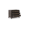 Cora 32 Inch Bedside Nightstand 3 Gliding Drawers Metal Handles Brown By Casagear Home BM316607