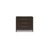 Cora 32 Inch Bedside Nightstand 3 Gliding Drawers Metal Handles Brown By Casagear Home BM316607