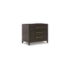 Cora 32 Inch Bedside Nightstand 3 Gliding Drawers Metal Handles Brown By Casagear Home BM316607