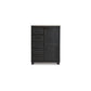 Kye 61 Inch Tall Dresser Chest 5 Gliding Drawers 2 Cabinets Black Finish By Casagear Home BM316609