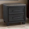 Kye 27 Inch Bedside Nightstand, 2 Gliding Drawers, Smooth Black Finish By Casagear Home