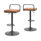 Mya 22-30 Inch Swivel Barstool Chair Adjustable Height Set of 2 Brown By Casagear Home BM316611