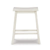 24 Inch Counter Height Stool Set of 2 Saddle Seats White Finished Wood By Casagear Home BM316616