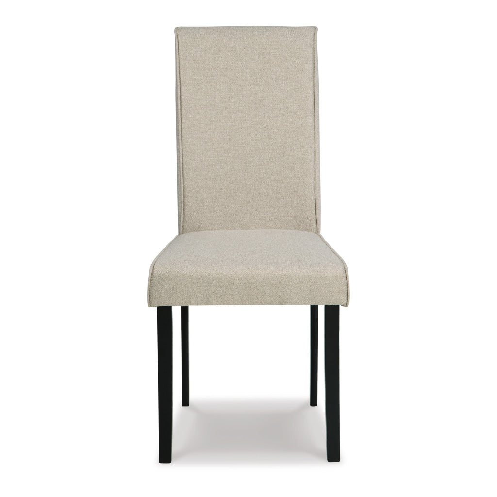 Pim 19 Inch Dining Side Chair Set of 2 Upholstered High Backrest Beige By Casagear Home BM316617