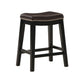 Gia 25 Inch Counter Height Stool Set of 2 Faux Leather Upholstery Brown By Casagear Home BM316620