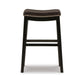 Gia 31 Inch Barstool Set of 2 Faux Leather Upholstery Rich Brown Finish By Casagear Home BM316621