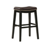 Gia 31 Inch Barstool, Set of 2, Faux Leather Upholstery, Rich Brown Finish  By Casagear Home