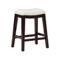 Gia 25 Inch Counter Height Stool Set of 2 Faux Leather Upholstery Ivory By Casagear Home BM316622