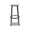 Isla 29 Inch Barstool, Set of 2, Farmhouse Style, Black Metal, White Seat By Casagear Home